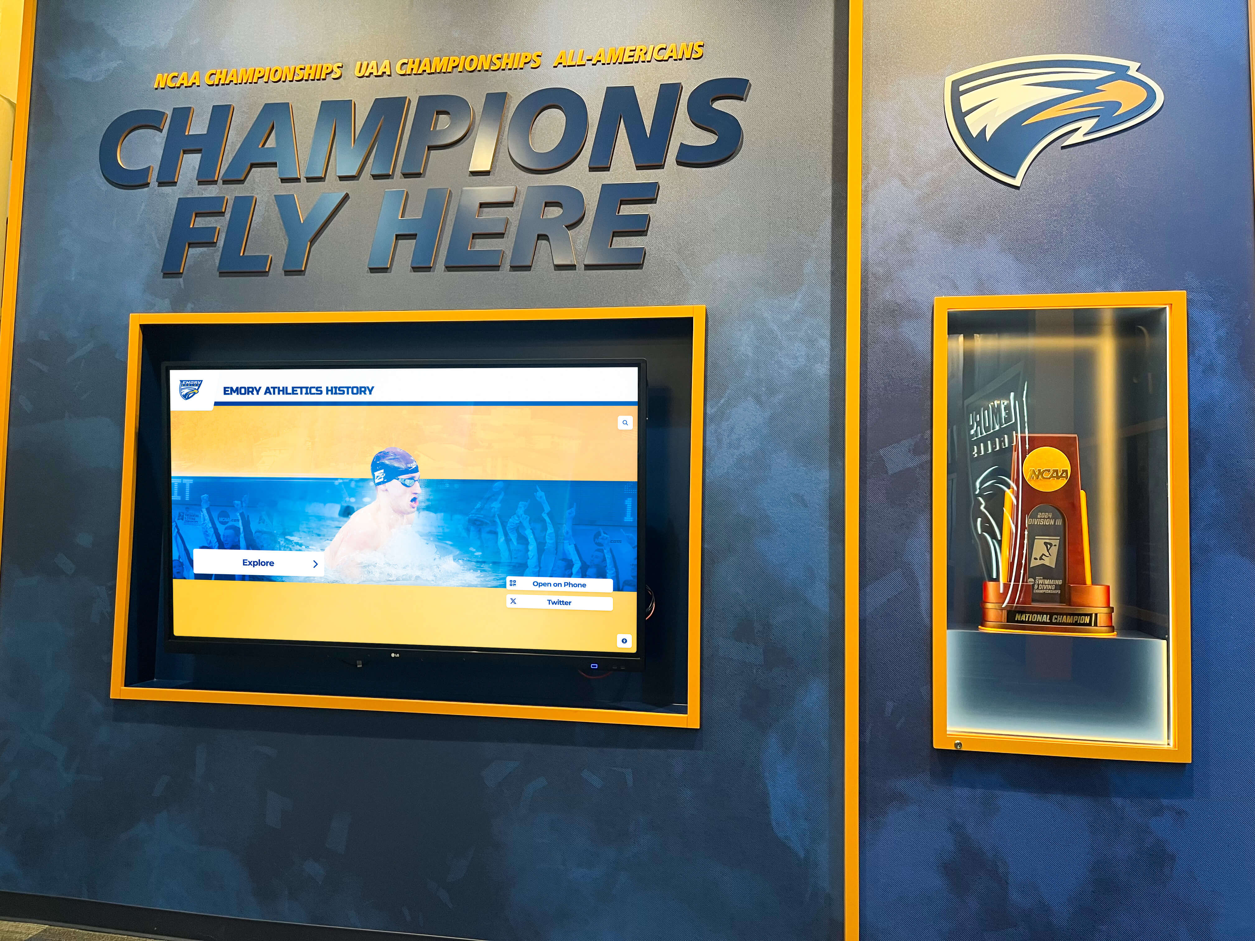Emory athletics champions wall