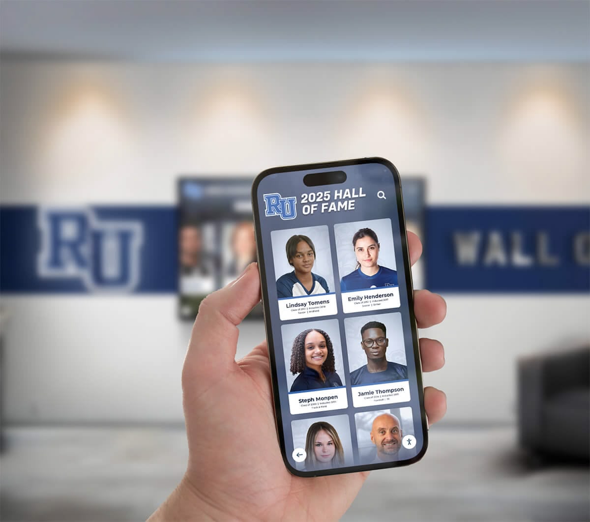 Student viewing digital recognition display