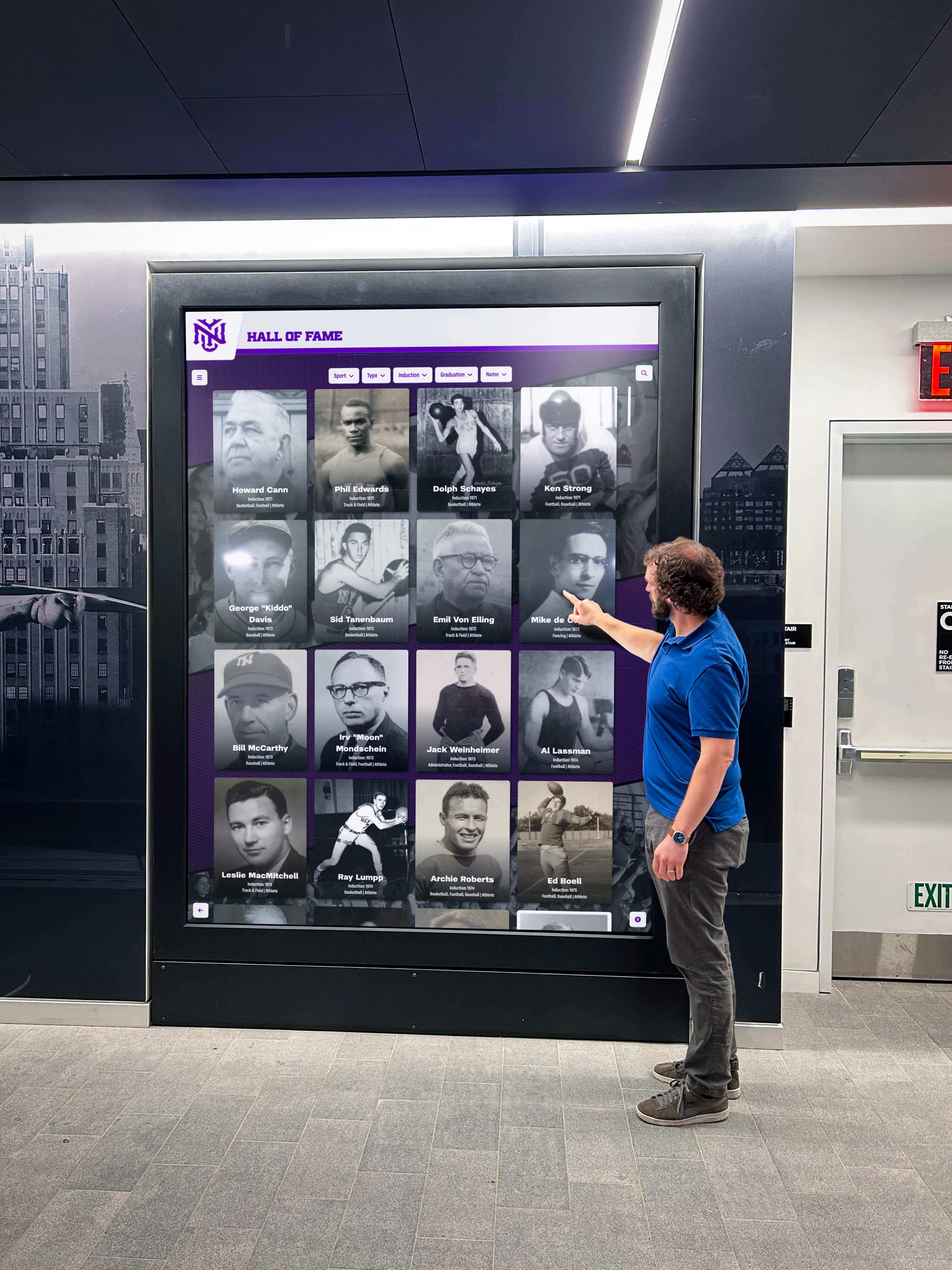 Interactive touchscreen in lobby